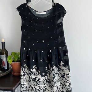 Black Flower Printed Dress